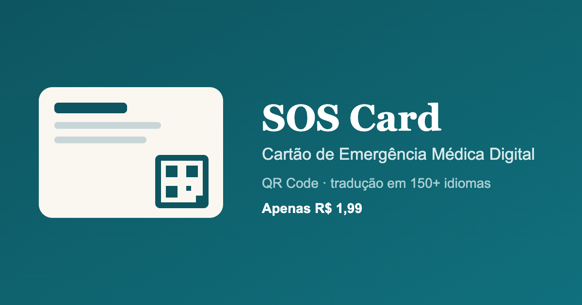 Sos Card Examples SOS Card - Cartão de Emergência Médica Digital | QR Code Multilíngue ...